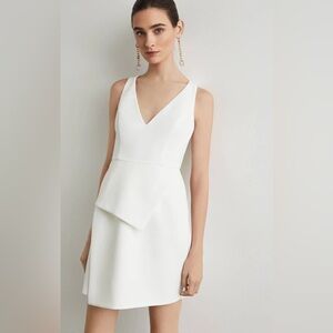 BCBG Asymetrical White Mini Dress